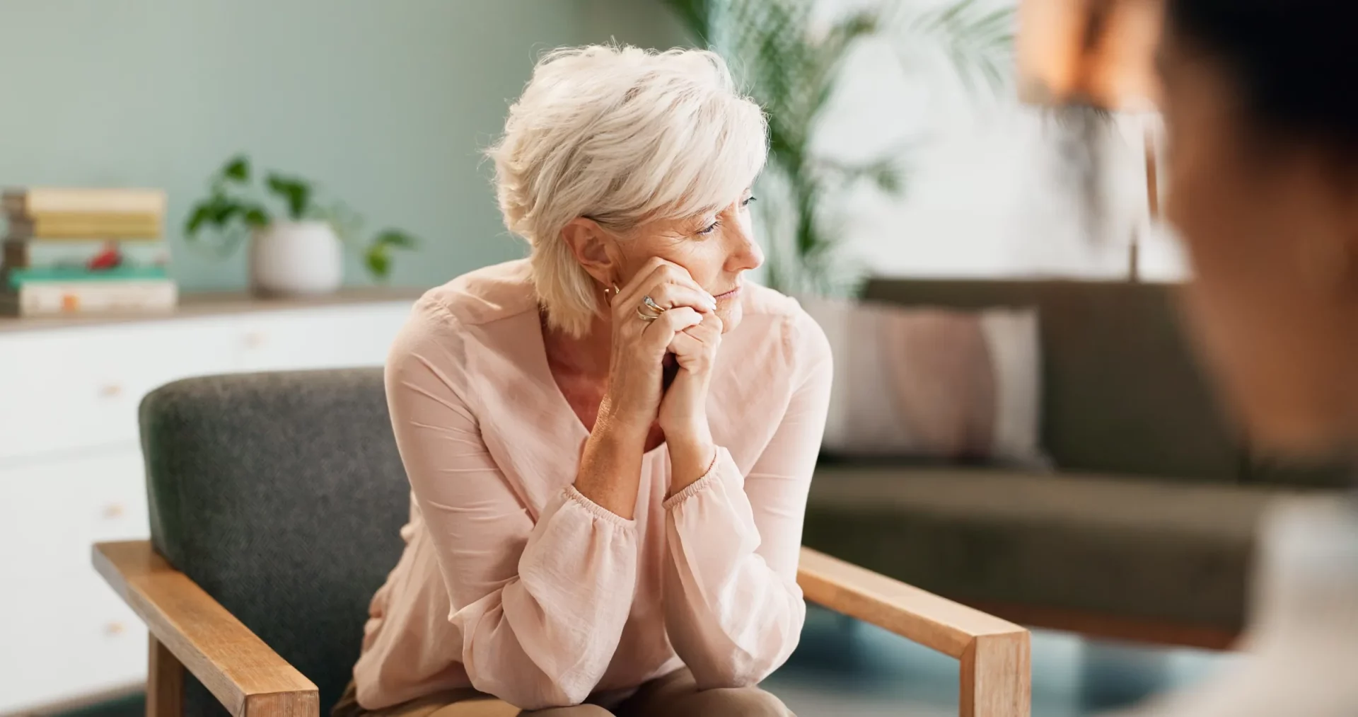 elderly depressed woman